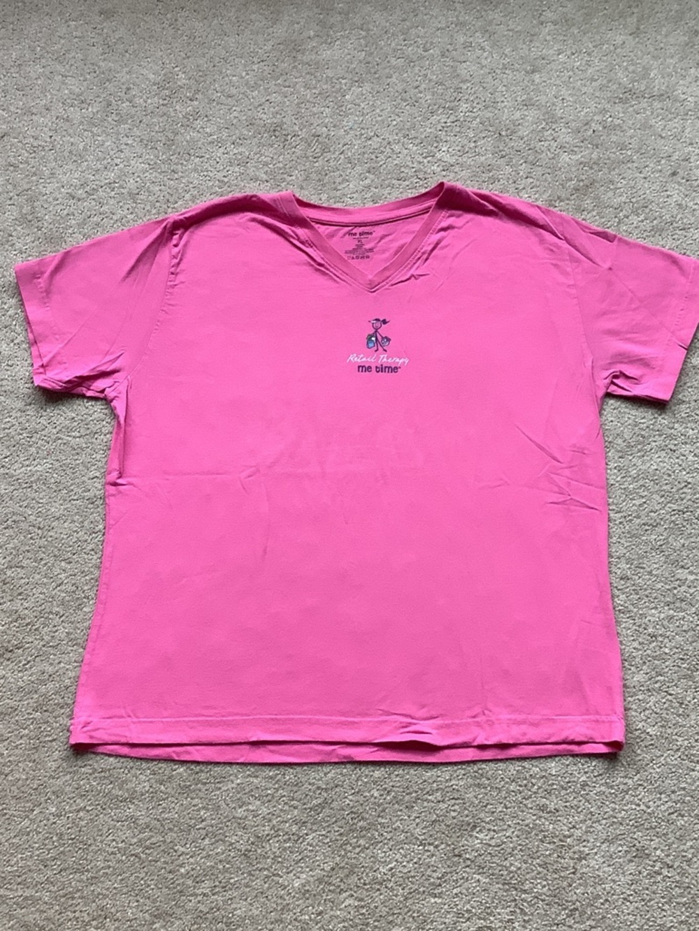 Retail Therapy Hot Pink Tee, Women’s XL, Like New